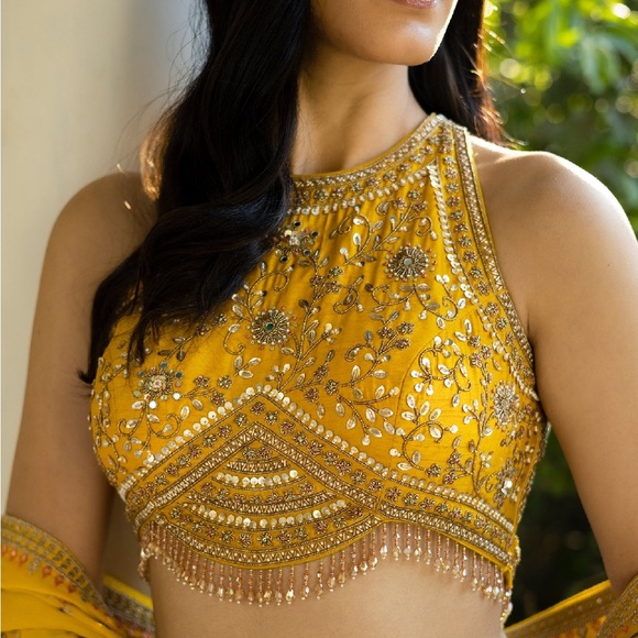 Brand new hand embroidered designer lehenga for wedding & festivals - Picture 5 of 7